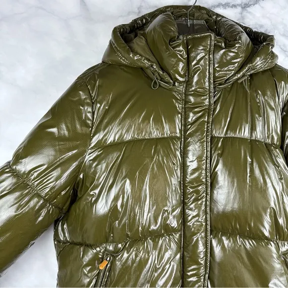 GAP Upcycled Cropped Midweight Puffer Jacket Ripe Olive Green Streetwear Plus XL