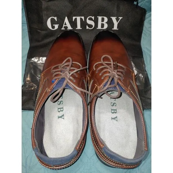 Gatsby 12aa Brown Comfort Soft Men Oxford Vegan Flexural Leather Dress Shoe