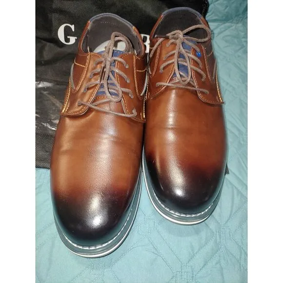 Gatsby 12aa Brown Comfort Soft Men Oxford Vegan Flexural Leather Dress Shoe