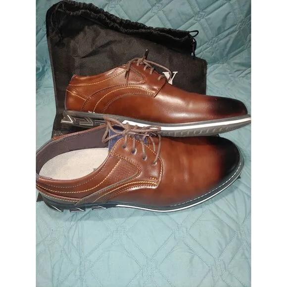 Gatsby 12aa Brown Comfort Soft Men Oxford Vegan Flexural Leather Dress Shoe