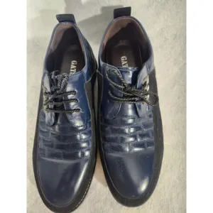 Gatsby Men's Oxford Derby Orthopedic Leather Shoes Size 10 Blue