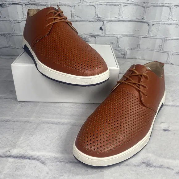 Gatsby Respirer Orthopedic Leather Shoes Brown Size 13.5 Casual Comfort