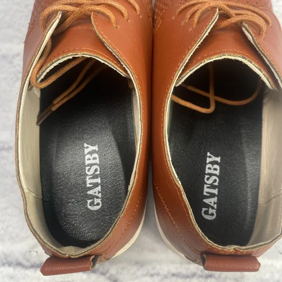Gatsby Respirer Orthopedic Leather Shoes Brown Size 13.5 Casual Comfort