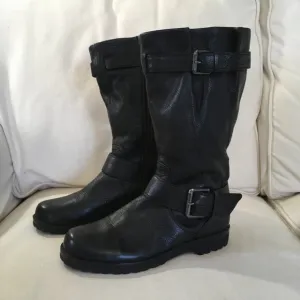 Gentle Soul Black Leather NWOT Mid-Calf Boots