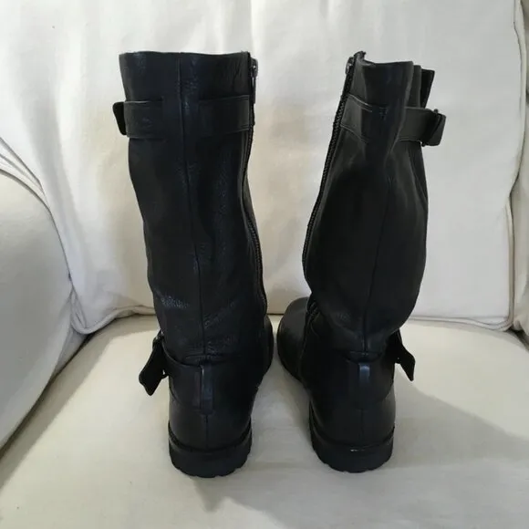 Gentle Soul Black Leather NWOT Mid-Calf Boots