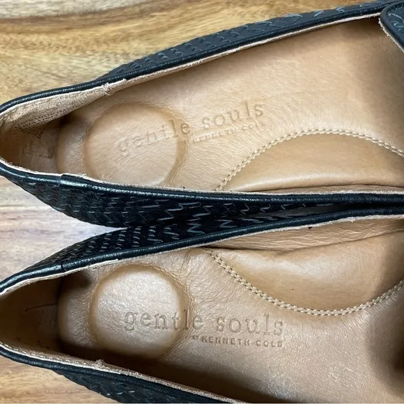 Gentle Souls by Kenneth Cole Women’s Eugene Woven Black Smoking Slipper sz 10