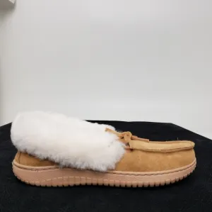 Genuine Leather Moccasin Slippers with Memory Foam!