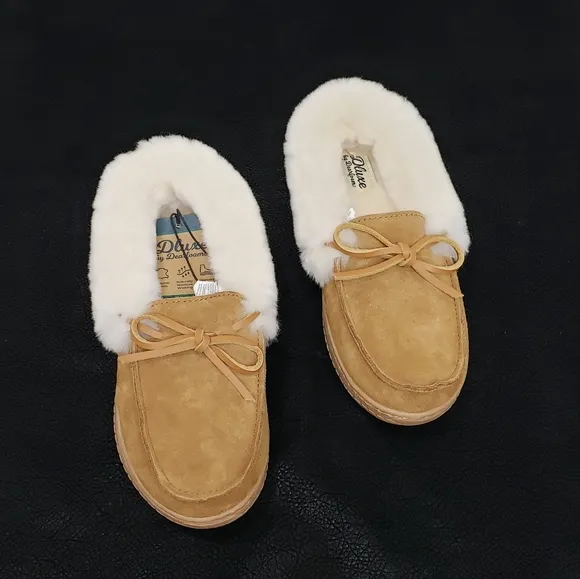 Genuine Leather Moccasin Slippers with Memory Foam!