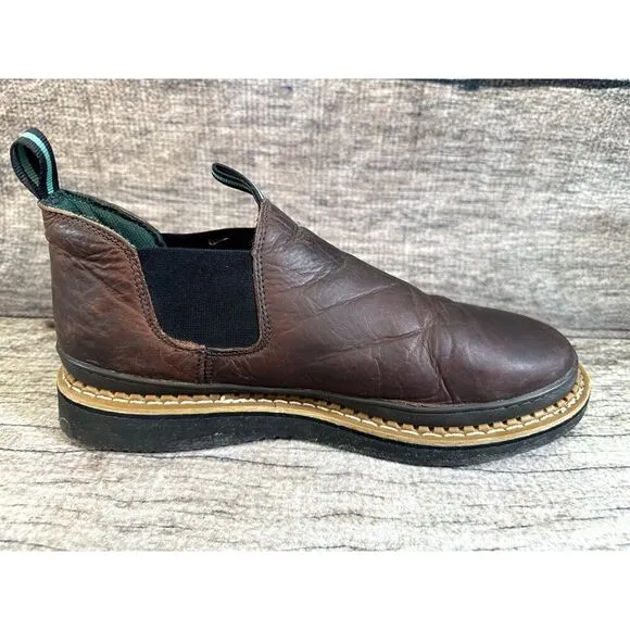Georgia Giant Men's Romeo Slip-On Work Shoes 15W Round Toe Boot Dark Brown