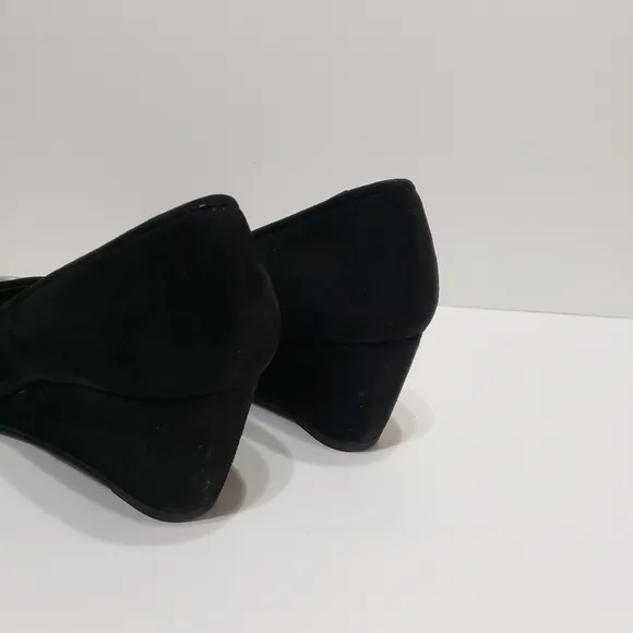 Geox Respira Black Suede Wedge Shoes 9.5