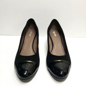 Geox Respira Black Suede Wedge Shoes 9.5