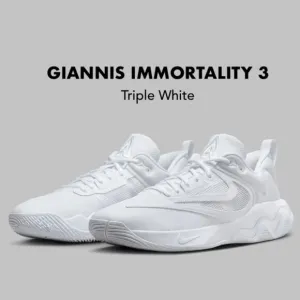 Giannis Immortality 3 Nike Mens Basketball Gym Workout Shoes Triple White