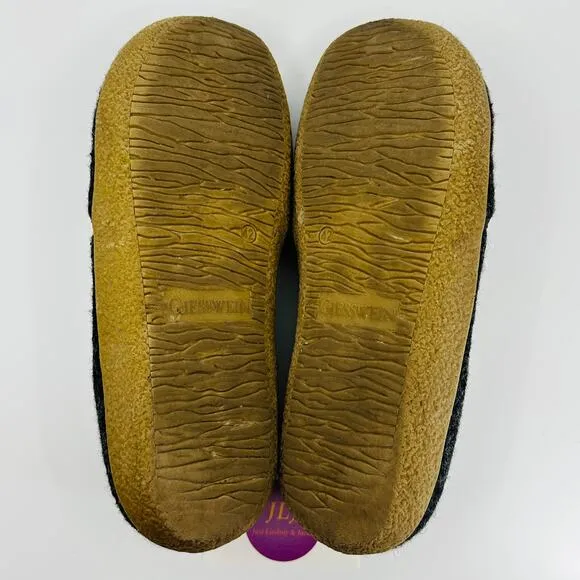 Giesswein Men's Innsbruck Slip On Charcoal Boiled Wool Slippers Size 42 EU/ 9 US