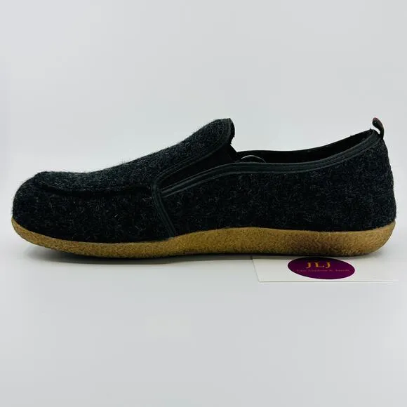 Giesswein Men's Innsbruck Slip On Charcoal Boiled Wool Slippers Size 42 EU/ 9 US