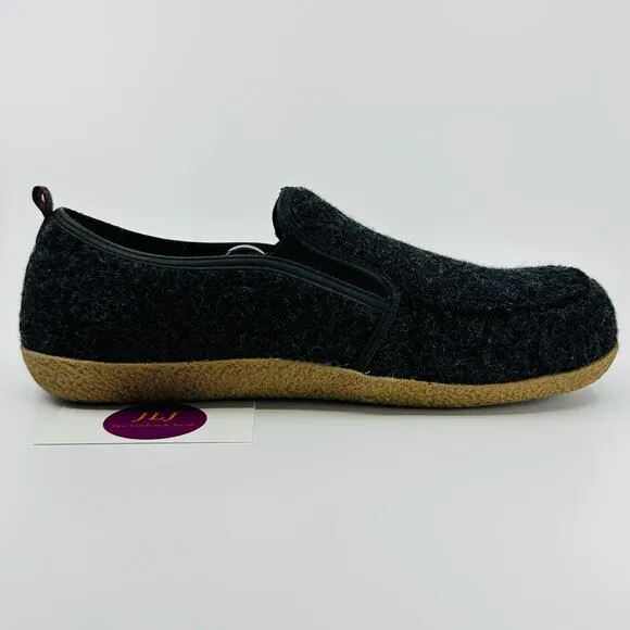 Giesswein Men's Innsbruck Slip On Charcoal Boiled Wool Slippers Size 42 EU/ 9 US