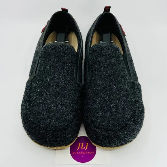Giesswein Men's Innsbruck Slip On Charcoal Boiled Wool Slippers Size 42 EU/ 9 US