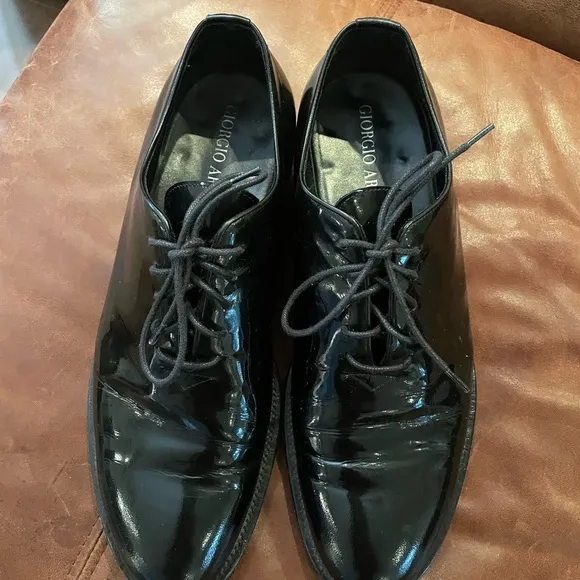 Giorgio Armani patent leather derby shoes size 41 1/2.