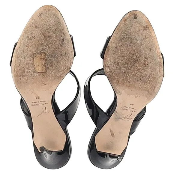 Giuseppe Zanotti Slide Heels in Black Patent Leather