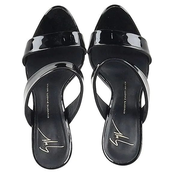 Giuseppe Zanotti Slide Heels in Black Patent Leather
