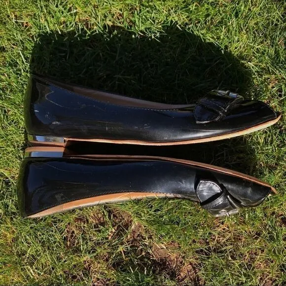Giuseppe Zanotti Black Peeptoe Patent buckle shoes