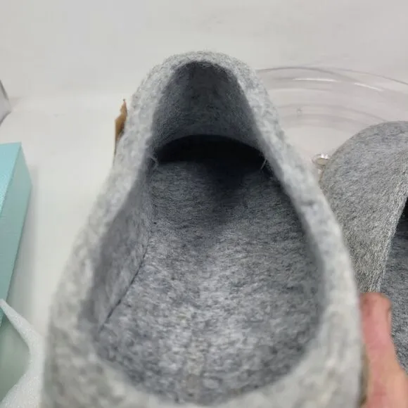 Glerups Wool Clog Slippers Adult Size 46 US Mens 12 Open Heel Grey, Suede Sole