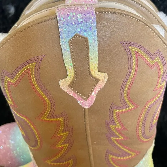 Glitter Sparkly Rainbow Cowgirl boots!! New size 12toddler! Western Rodeo Riding