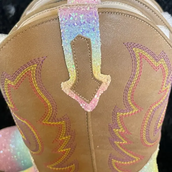 Glitter Sparkly Rainbow Cowgirl boots!! New size 12toddler! Western Rodeo Riding