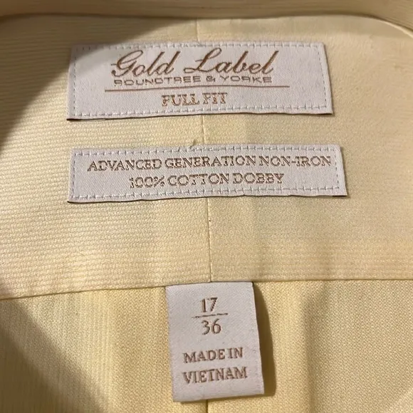 Gold Label Rountree yorke Dress Shirt 16 1/2 -33 Slim Fit New