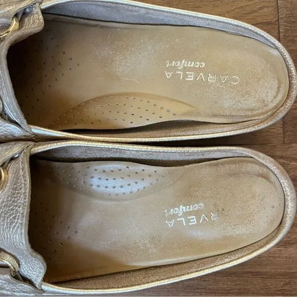 Gold Carvela Slip On Loafers Size EU 40