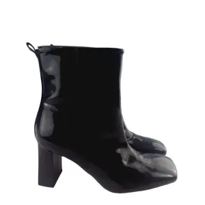Good American Black Patent Leather Boots‎ Size 9.5 Square Toe GA165P-E