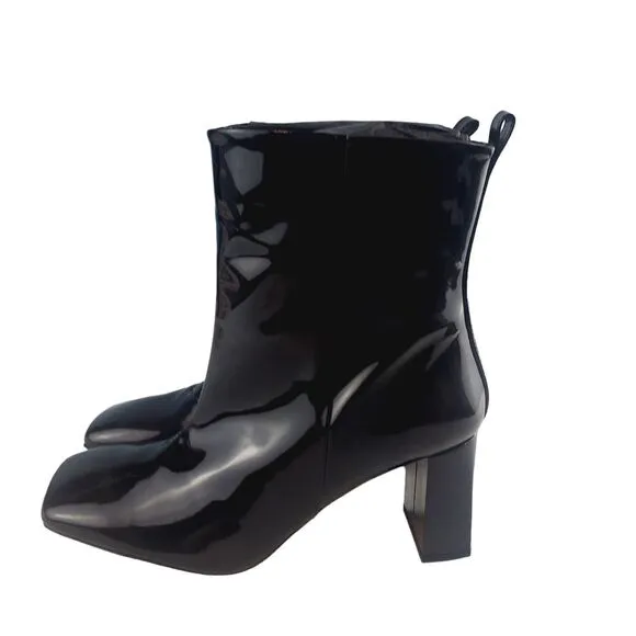 Good American Black Patent Leather Boots‎ Size 9.5 Square Toe GA165P-E