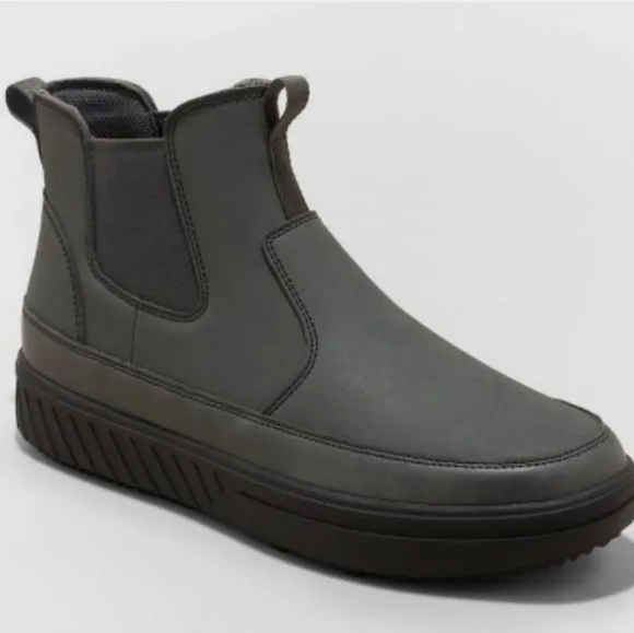 Goodfellow Mens Otis Chelsea Waterproof Winter Gray Boots