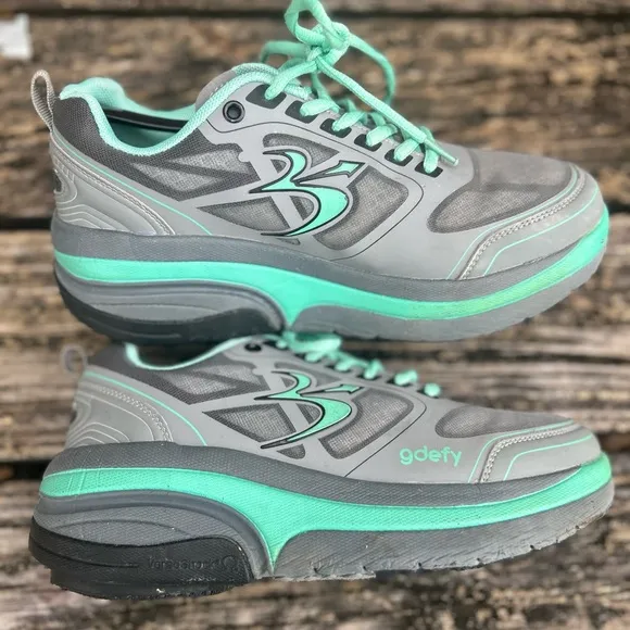 Gravity Defyer Ion Women's Orthopedic GDefy Walking Athletic Shoes 8.5 Gray Teal