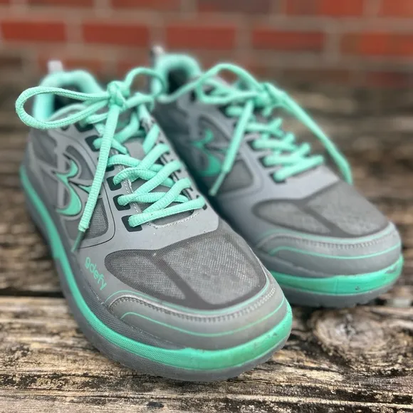 Gravity Defyer Ion Women's Orthopedic GDefy Walking Athletic Shoes 8.5 Gray Teal