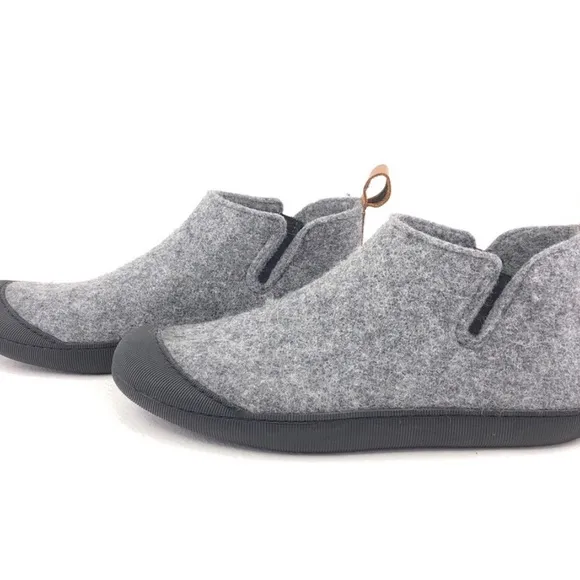 Grays Cozy Gray and Brown Huckberry Slippers with Rubber Sole