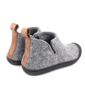 Grays Cozy Gray and Brown Huckberry Slippers with Rubber Sole