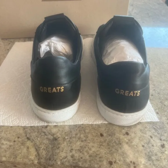 GREATS Classic Men’s Nero Black And White ‘Reign’ Sneakers Sz 10! Made In Italy