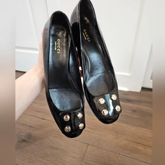 Gucci Black Patent Leather Women's Shoes