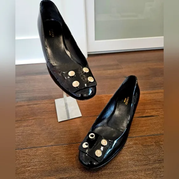 Gucci Black Patent Leather Women's Shoes