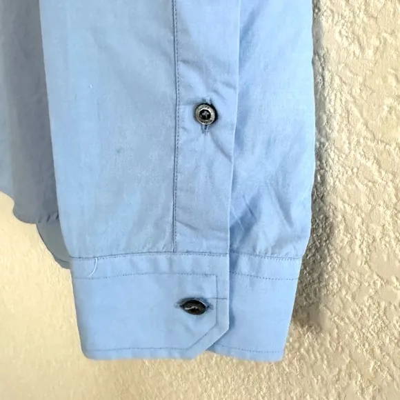 Gucci Blue Cotton Vintage Logo Web Stripe Brodered Collar Slim Fit Dress Shirt