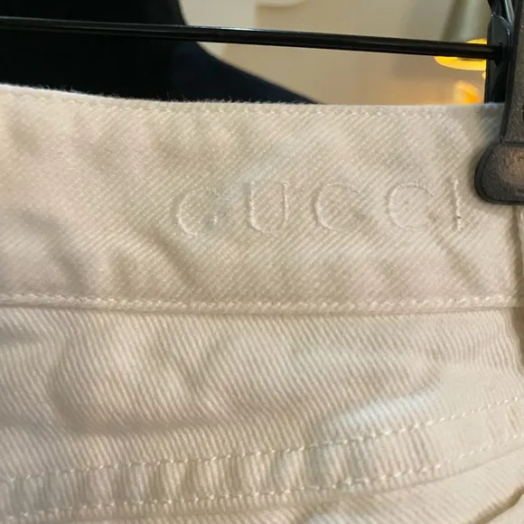 Gucci Cream Flare Wide Leg Denim