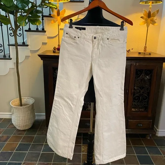 Gucci Cream Flare Wide Leg Denim
