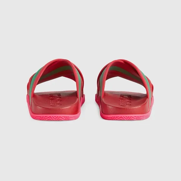 Gucci Red Green Criss Cross Slides shoes
