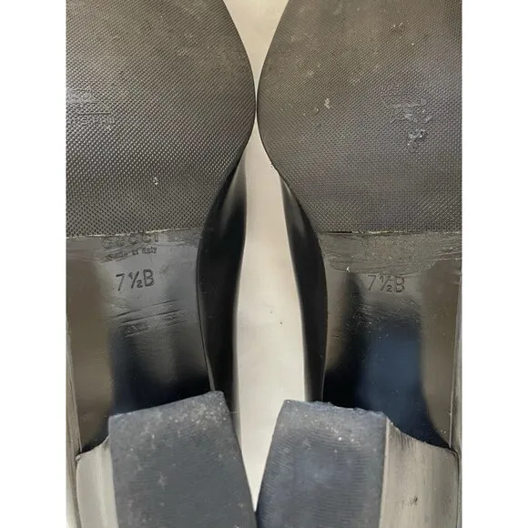 Gucci Shoes Vintage Moccasins Flat Black Patent Leather 7.5