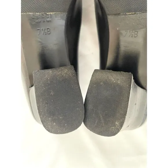 Gucci Shoes Vintage Moccasins Flat Black Patent Leather 7.5