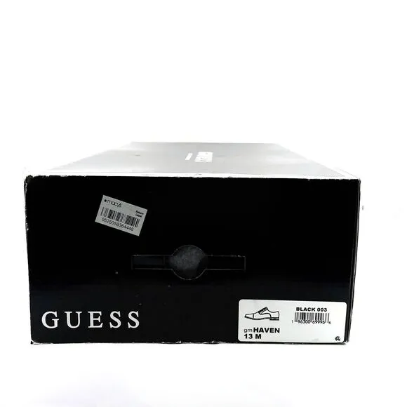 Guess Dress Shoes Men’s 13M Oxford Haven Glossy Patent Black Cap Square Toe Lace