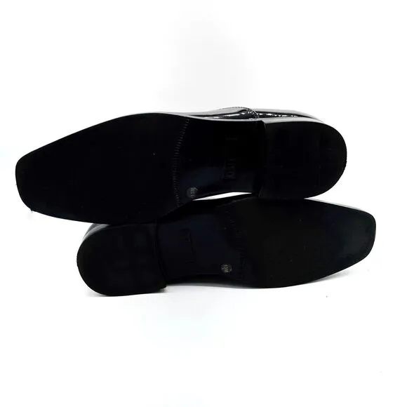 Guess Dress Shoes Men’s 13M Oxford Haven Glossy Patent Black Cap Square Toe Lace