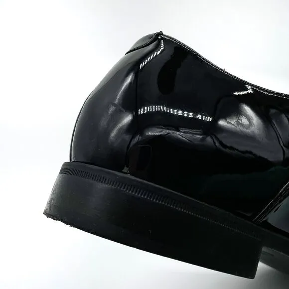Guess Dress Shoes Men’s 13M Oxford Haven Glossy Patent Black Cap Square Toe Lace