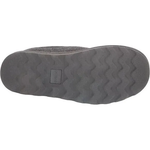 GUESS Wylie Slippers Men's 11.5 Dark Gray Sheepskin Lined Slip-On Shoes KHD494