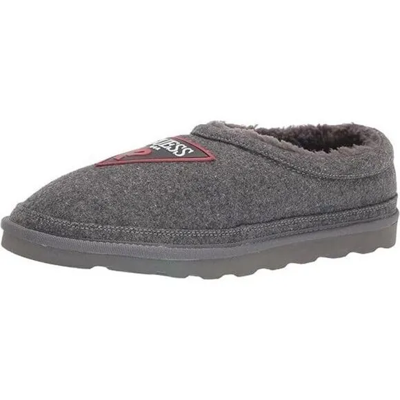 GUESS Wylie Slippers Men's 11.5 Dark Gray Sheepskin Lined Slip-On Shoes KHD494